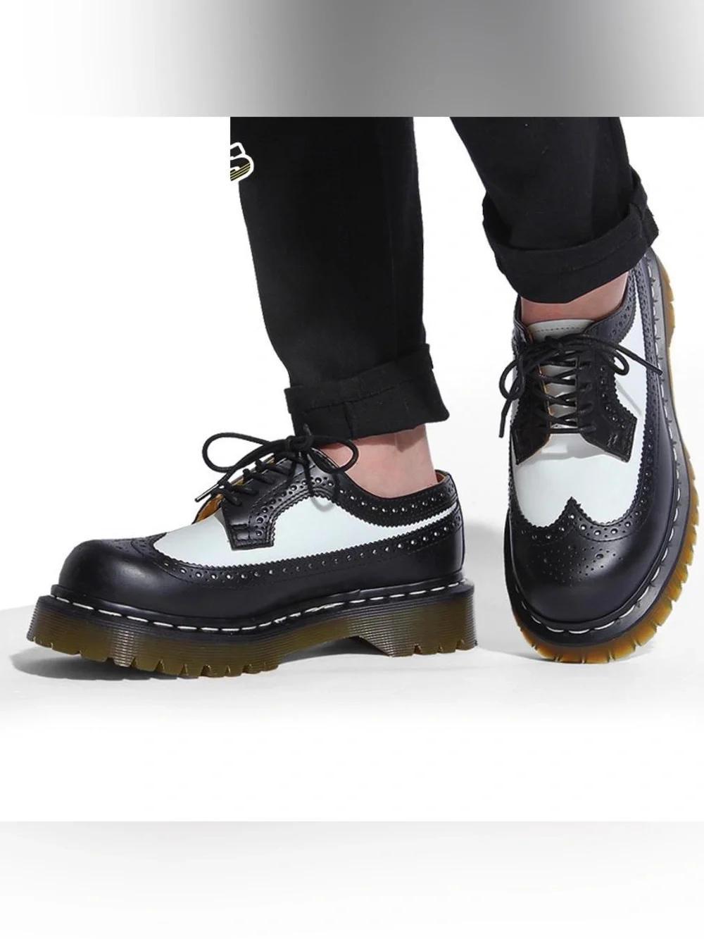 Dr. Martens 3989 Brogue Casual Shoe - Black / White Men’s Size 7